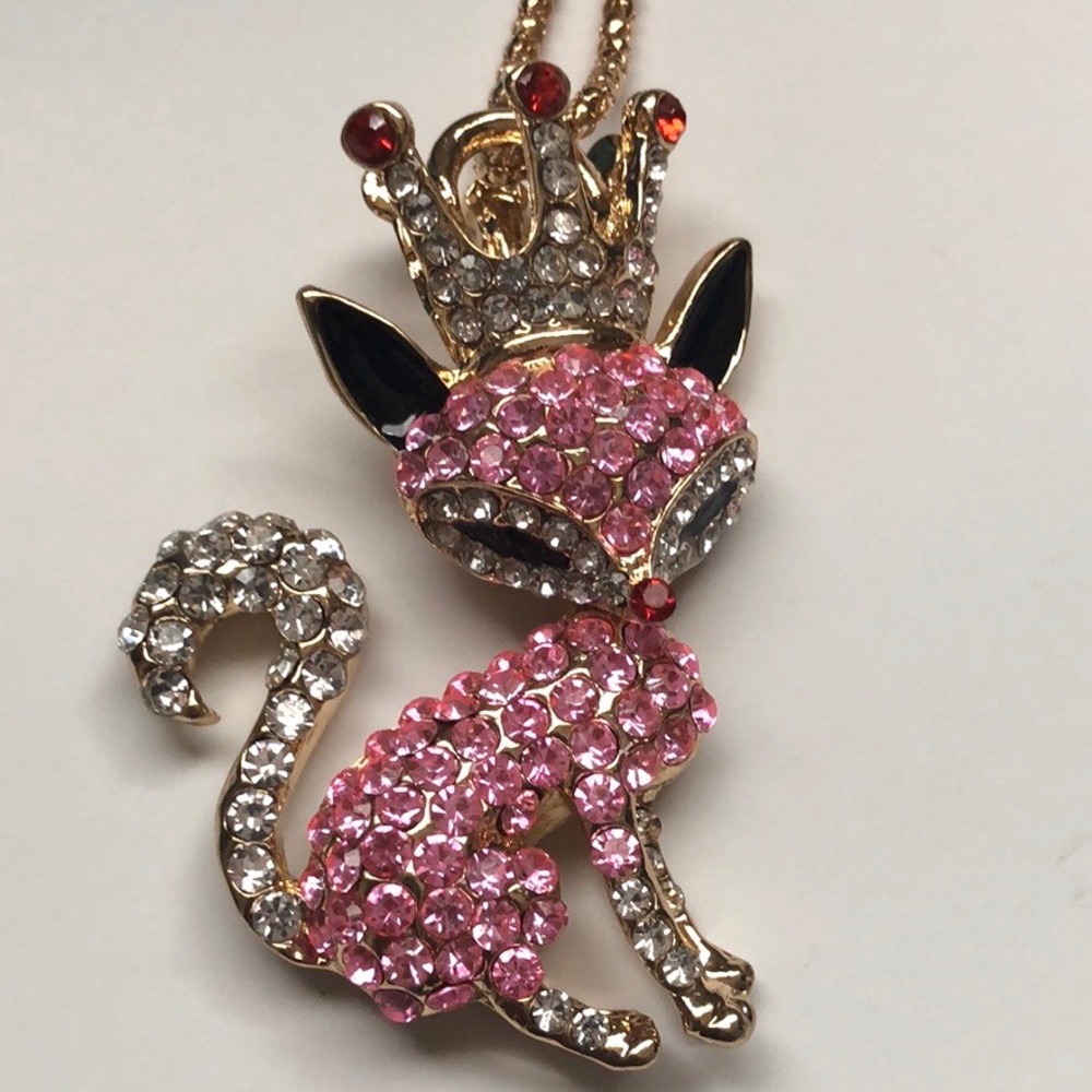 Betsey Johnson Fox Crystal Pendant Necklace